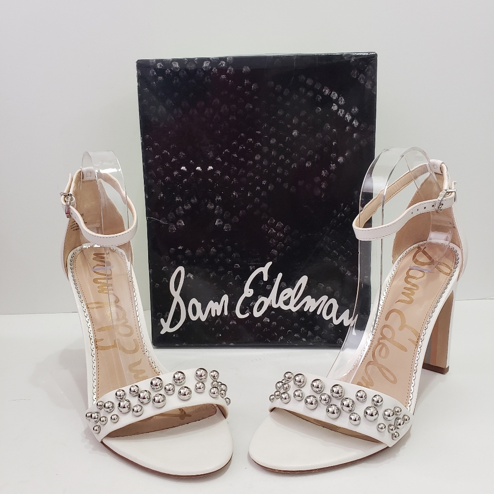 Sam Edelman Yoshi Studded White Heels Sandals 10